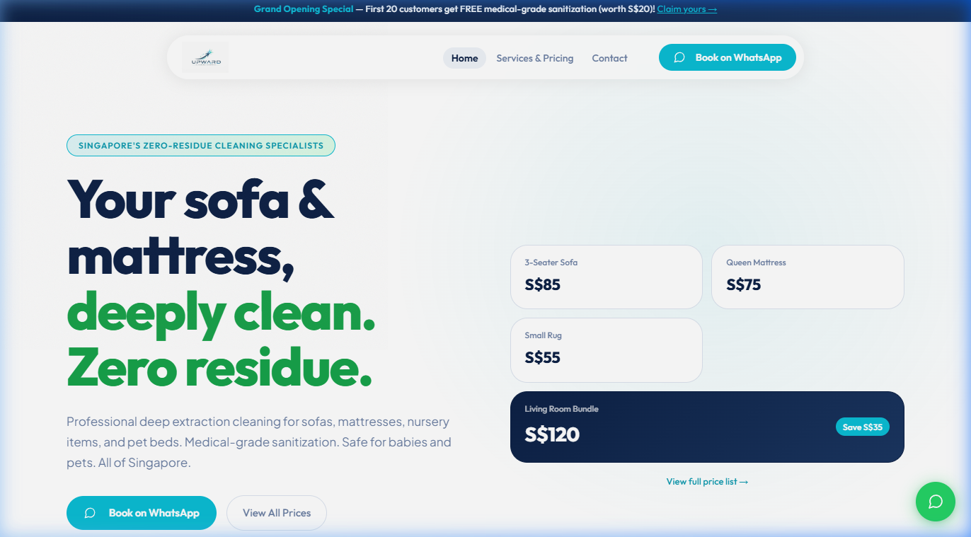 Upward Cleaning Services Website